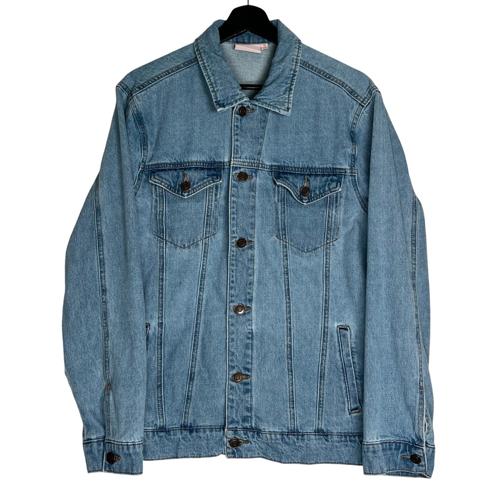 Nickelodeon Rugrats Reptar Denim Trucker Jacket Light Wash Blue Mens Medium